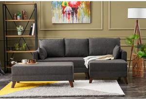 Atelier Del Sofa Kutna garnitura na razvlačenje, Antracit, Bella Mini Corner Sofa Right - Anthracite