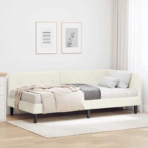 Kutni okvir kreveta Krema 100 x 200 cm Baršun - Krem / 100 x 200 cm