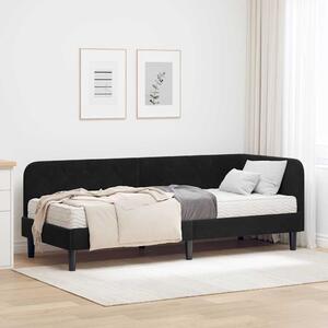 Kutni okvir kreveta Crna 80 x 200 cm Baršun - Crna / 80 x 200 cm