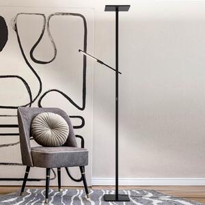 LED podna lampa Ideal s ručkom za čitanje, crna