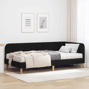 Kutni okvir kreveta Crna 90 x 190 cm tkanina - Crna / 90 x 190 cm