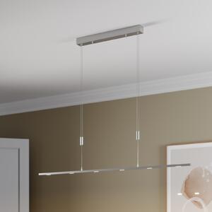 Lucande LED visilica Arnik, 140 cm, boja nikla, prigušiva, prigušiva, Metalik, Dnevni boravak/blagovaonica, Metal