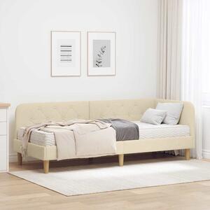 Kutni okvir kreveta Krema 80 x 200 cm tkanina - Krem / 80 x 200 cm