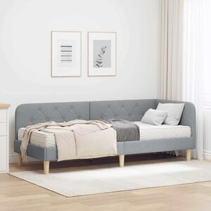 Kutni okvir kreveta Svijetlo siva 80 x 200 cm tkanina - Svjetlosiva / 80 x 200 cm