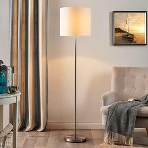Lindby podna lampa Parsa, bijela, tekstil, visina 167cm, E27