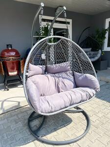 Dvostruka viseća stolica za ljuljanje – Adria (siva boja)