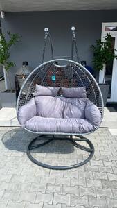 Dvostruka viseća stolica za ljuljanje – Adria (siva boja)
