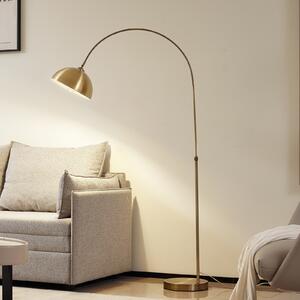 Lindby Lennart lučna podna lampa, antikni mesing, metal 183 cm, Bronca / stari mesing, Dnevni boravak/blagovaonica, Metal