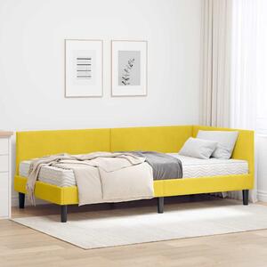 Kutni krevetni okvir s madracem Ostalo 2 pcs Žuta Baršun - Žuta / 80 x 200 cm