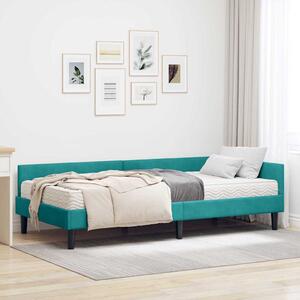 Kutni krevetni okvir s madracem Ostalo 2 pcs Tirkizna Baršun - Tirkizna / 80 x 200 cm