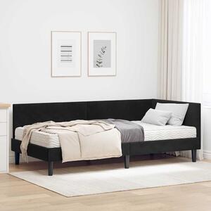 Kutni krevetni okvir s madracem Ostalo 2 pcs Crna Baršun - Crna / 80 x 200 cm
