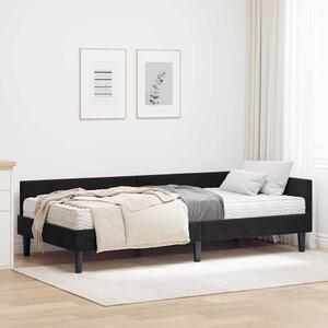 Kutni krevetni okvir s madracem Ostalo 2 pcs Crna Baršun - Crna / 80 x 200 cm