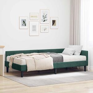 Kutni krevetni okvir s madracem Ostalo 2 pcs Zelena Baršun - Zelena / 80 x 200 cm
