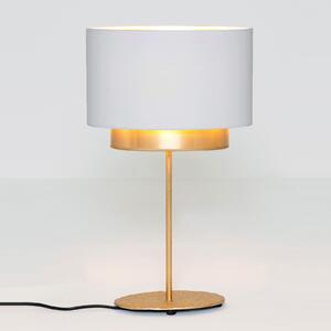 Stolna lampa Mattia, ovalna, dupla, bijelo/zlatna