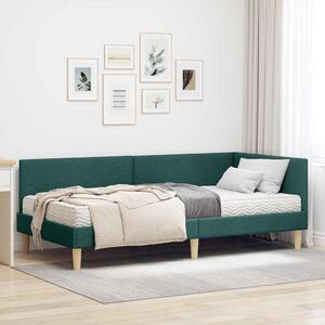 Kutni krevetni okvir s madracem Ostalo 2 pcs Zelena tkanina - Zelena / 80 x 200 cm