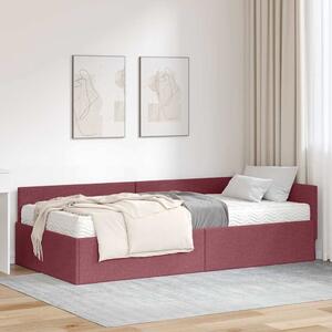 Kutni krevetni okvir s madracem Ostalo 2 pcs Crvena tkanina - Crvena / 80 x 200 cm
