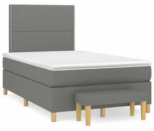 Krevet box spring s madracem tamnosivi 120 x 190 cm tkanina - Siva / 120 x 190 cm