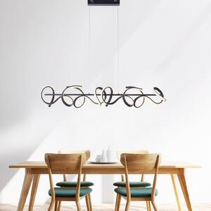 JUST LIGHT. GmbH Curls LED viseća svjetiljka, crna, metalna, dužine 99 cm, mogućnost prigušivanja, prigušiva, Crno, Dnevni boravak/blagovaonica, Metal