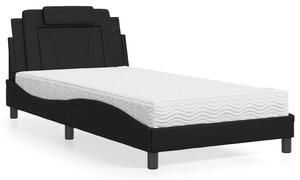 Krevet Viana s madracem crni 100 x 200 cm od umjetne kože - Crna / 100 x 200 cm