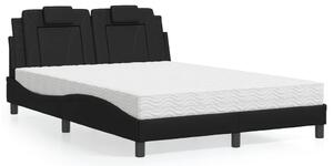 Krevet Viana s madracem crni 120 x 200 cm od umjetne kože - Crna / 120 x 200 cm