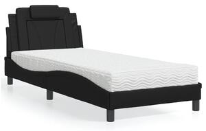 Krevet Viana s madracem crni 80 x 200 cm od umjetne kože - Crna / 80 x 200 cm