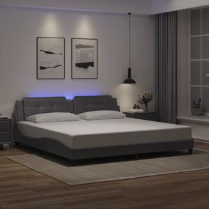 Okvir kreveta s LED-om bez madraca Zadar sivi 200 x 200 cm - Siva / 200 x 200 cm