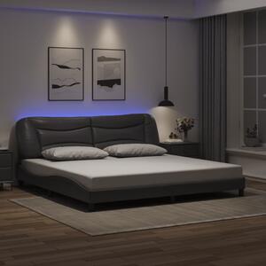 Okvir kreveta s LED-om bez madraca Hvar sivi 200 x 200 cm - Siva / 200 x 200 cm