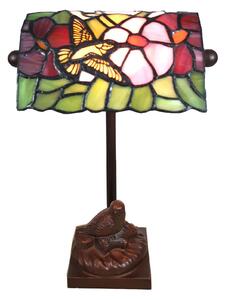 Stolna lampa 6008, Tiffany stil, s motivom ptice