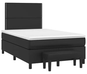 Krevet s oprugama i madracem crni 120x190 cm od umjetne kože - Crna / 120 x 190 cm