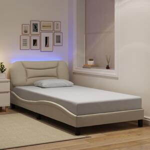 Okvir kreveta s LED-om bez madraca Hvar krem 100 x 200 cm od tkanine - Krema / 100 x 200 cm