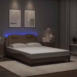 Okvir kreveta Viana s LED-om bez madracaboja cappuccina 120 x 200 cm - Smeđa / 120 x 200 cm