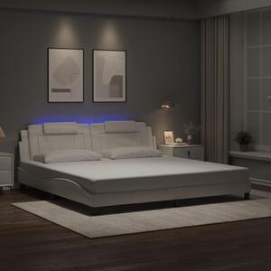 Okvir kreveta Viana s LED-om bez madraca bijeli 200 x 200 cm - Bijela / 200 x 200 cm