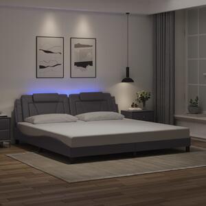 Okvir kreveta Viana s LED-om bez madraca sivi 200 x 200 cm - Siva / 200 x 200 cm