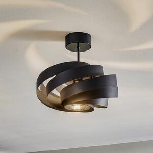 Domiluce Plafonjera Vento, crna, Ø 40 cm, metal, E27, prigušiva, Crno, Dnevni boravak/blagovaonica, Metal