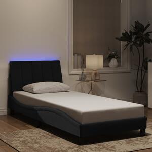 Okvir kreveta s LED-om bez madraca Hanko crni 80 x 200 cm baršunasti - Crna / 80 x 200 cm