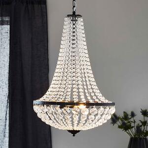 Markslöjd GRÄNSÖ luster, crni, IP20, Ø 40 cm, prigušiva, Providna, Dnevni boravak/blagovaonica, Kristal