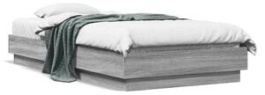 Okvir kreveta s LED svjetlima siva boja hrasta 75 x 190 cm - Siva / 75 x 190 cm
