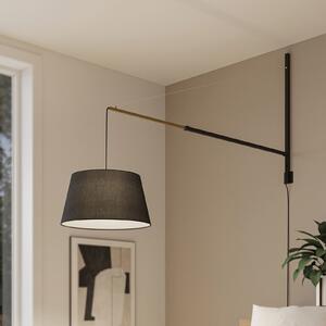 Zidna lampa Lucande Beleza, visina 150 cm, na razvlačenje, tekstil