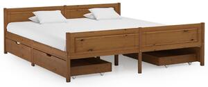 VidaXL Okvir za krevet s 4 ladice boja meda 180x200cm masivna borovina