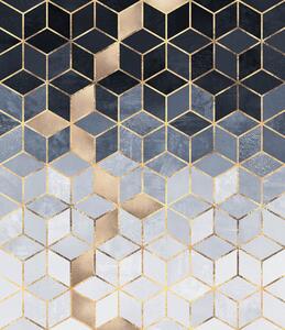 Ilustracija Soft Blue Gradient Cubes, Elisabeth Fredriksson