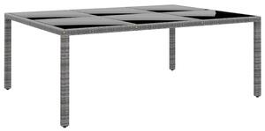 VidaXL Vrtni stol 200x150x75 cm od kaljenog stakla i poliratana sivi