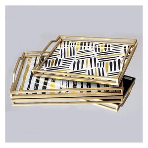 SET 2x Dekorativni poslužavnik 40x30/35x25 cm zlatna