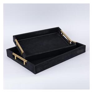 SET 2x Dekorativni poslužavnik 40x30/34x24 cm crna