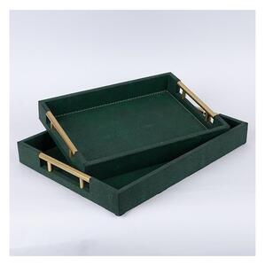 SET 2x Dekorativni poslužavnik 40x30/34x24 cm zelena