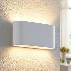 Lindby zidna lampa Mavora, zaobljena, 25 cm, bijela, gips, G9