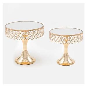 SET 2x Dekorativni poslužavnik pr.20/25 cm zlatna