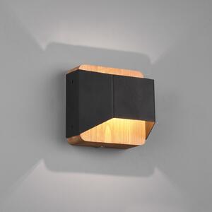 Trio Lighting Arino LED zidna svjetiljka, crna, širina 12,2 cm, prigušiva, Crno, Dnevni boravak/blagovaonica, Metal