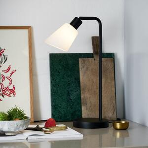 Stolna lampa Molli, visina 46 cm, crna, staklo, metal