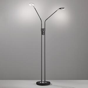 Dent LED podna svjetiljka, prigušiva, CCT, 2 x 6W crna