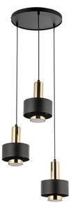 Luster na sajli RIF LUX 3xGX53/12W/230V pr. 38 cm crna/zlatna